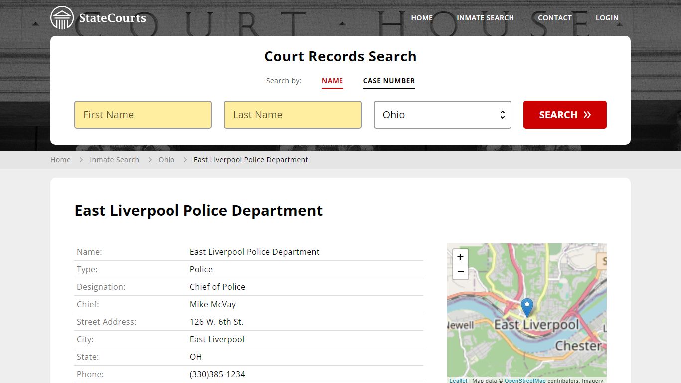 Search East Liverpool Police Department, OH Records Online - StateCourts