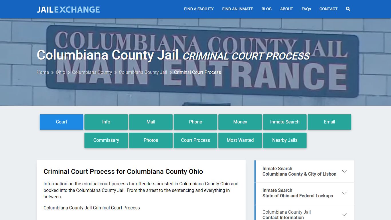 Columbiana County Jail Criminal Court Process - Jail Exchange